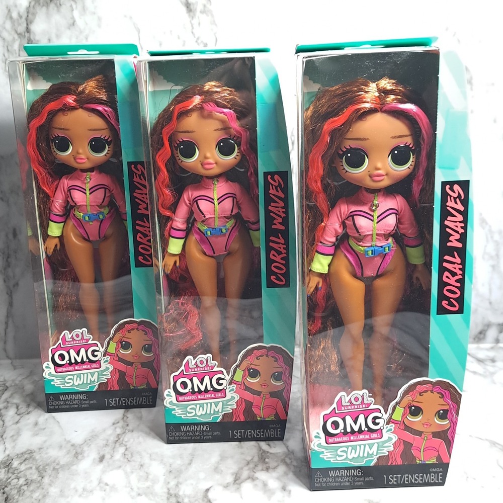 L.O.L Surprise! O.M.G. Lot/3‎ Swim Dolls Coral Waves